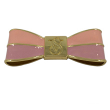 Accessoires pour sacs à main Étiquette bowknot collée en métal rose